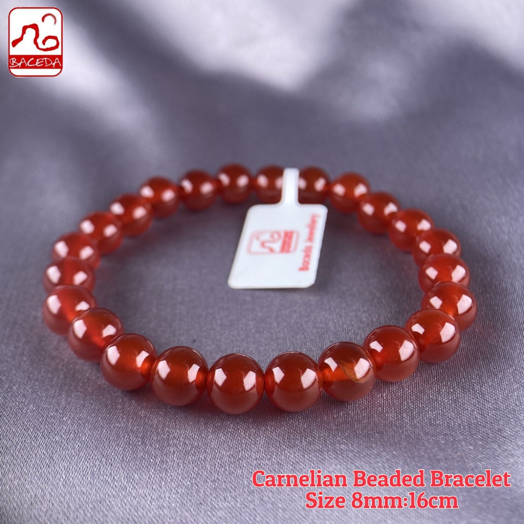 Baceda Vòng Tay Carnelian Màu Đỏ Tự Nhiên Tăng Cường Khả Năng Kích Thích Sự Sinh Tố