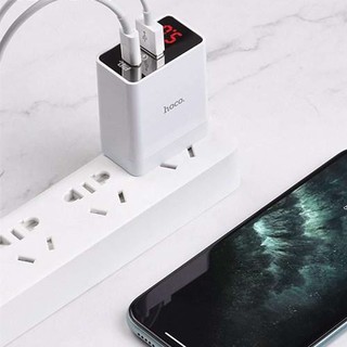 Cốc Sạc nhanh Hoco DC28 Pro 2 USB (1 Cổng USB C PD 18W 1 cổng USB QC3.0)