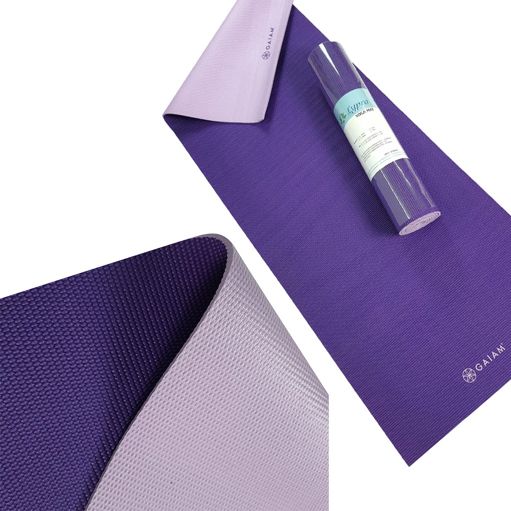 Thảm Tập Yoga LYPRO PVC Loại 1 Dày 6mm Mặt Thảm 2 Màu Dụng cụ Thể Thao Tại Nhà