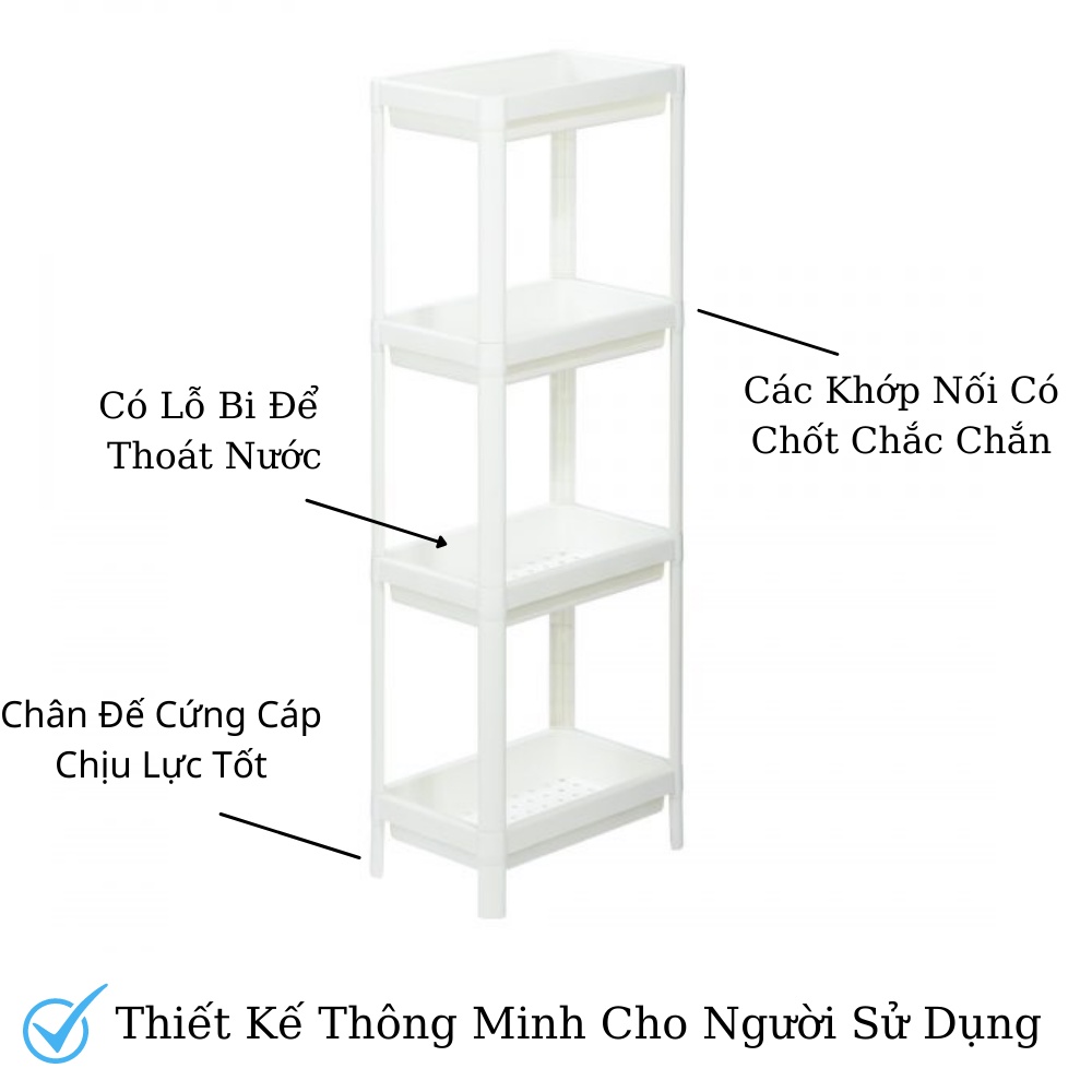 Kệ đa năng để đồ nhà tắm nhựa đa năng chia 2 3 4 tầng Inochi Nhà Bếp đựng mỹ phẩm