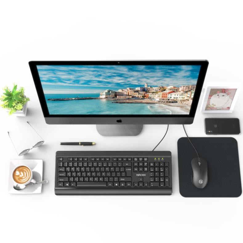 Combo bàn phím và chuột có dây inphic V580S cho văn phòng, chơi game - Chính Hãng