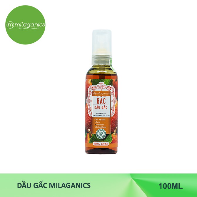 Combo Dầu Massage giảm mỡ 100ml + Dầu dừa Ép lạnh 100ml + Dầu Gấc MILAGANICS 100ml