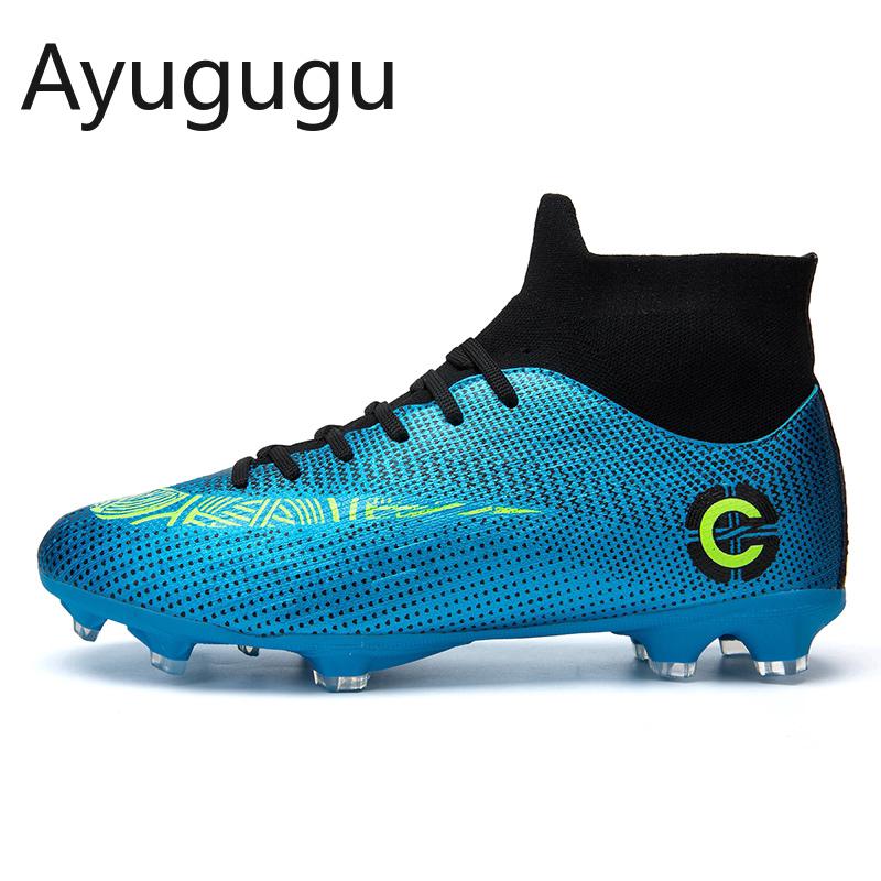 Giày Bóng đá Spike Dài Cỡ Lớn Giày Bóng đá Hi-top Giày Bóng Futsal Thoáng Khí Giày Nam Giày Sneaker Nam