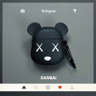 🌟 Case airpods kaws đen  🌟 Vỏ bao airpod 2 silicon đựng tai nghe không dây i11 i12 i18 i100 ... cute kaw