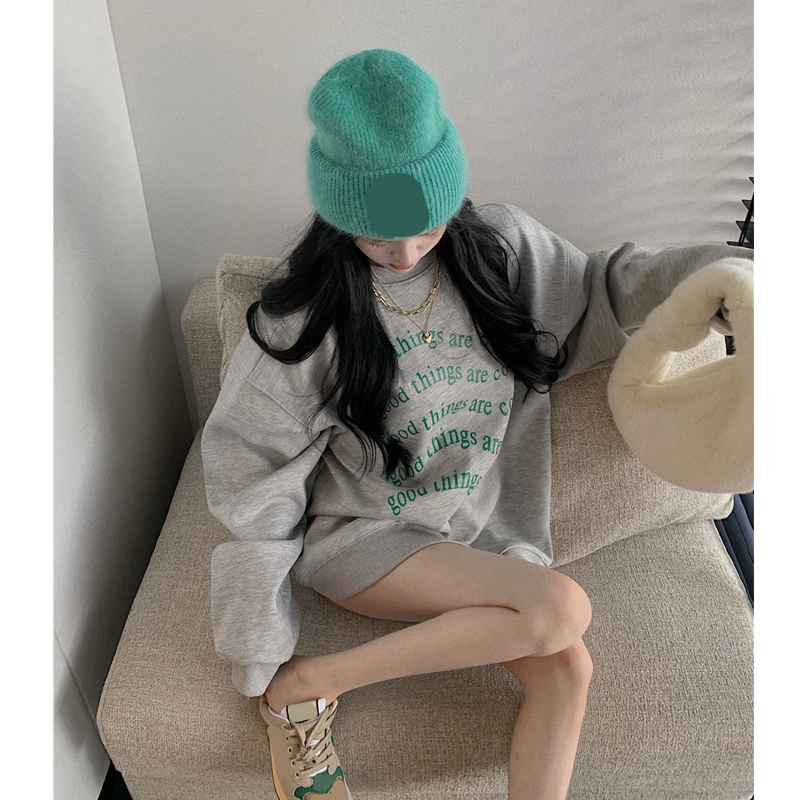 Áo nỉ tay dài dáng rộng in chữ phong cách Hàn Quốc thời trang cho nữ | BigBuy360 - bigbuy360.vn