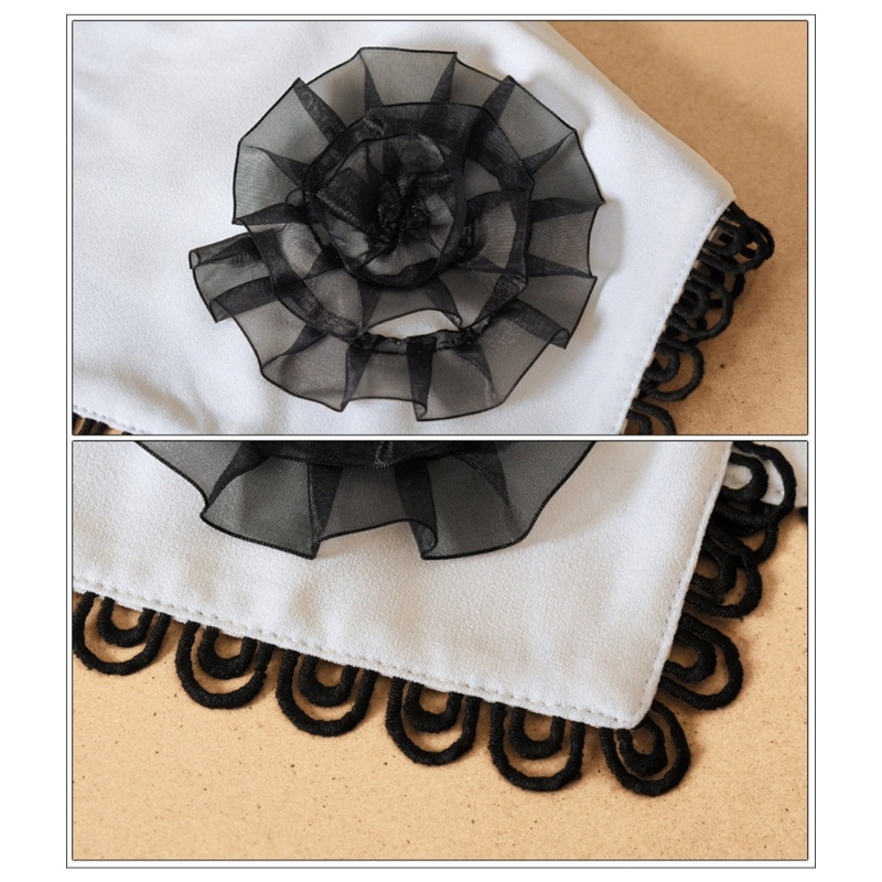 Khăn Choàng Ren Hoa Thiết Kế Mở Thanh Lịch Cho Nữ