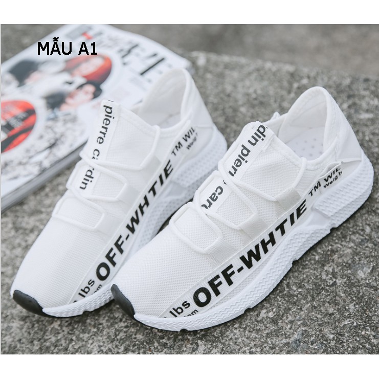 GIÀY NAM CỔ THẤP tăng chiều cao full trắng OFF-WHITE HOT 2018- G07