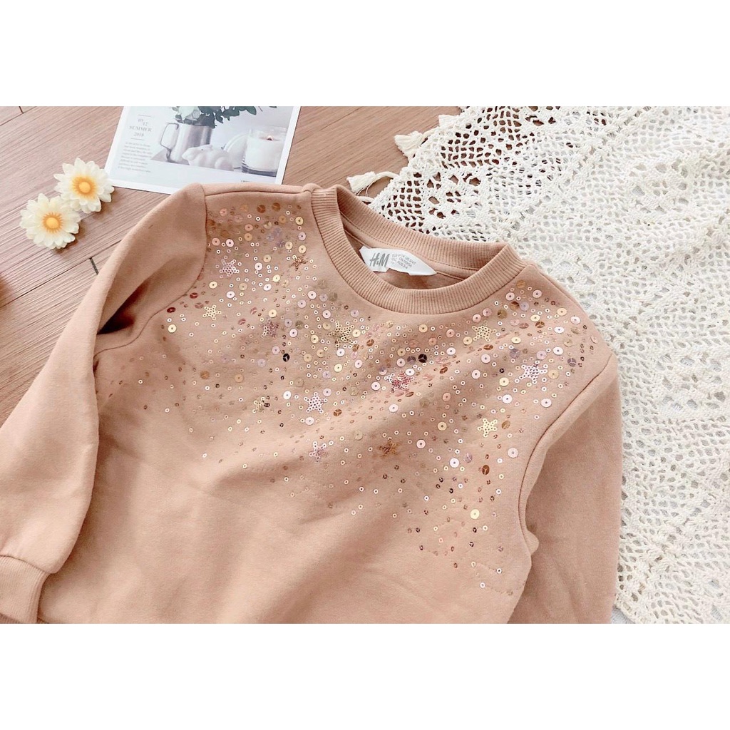 Áo nỉ bông sequin nâu H&M