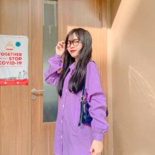 Áo sơ mi nữ oversize form dài cá tính [ẢNH THẬT]