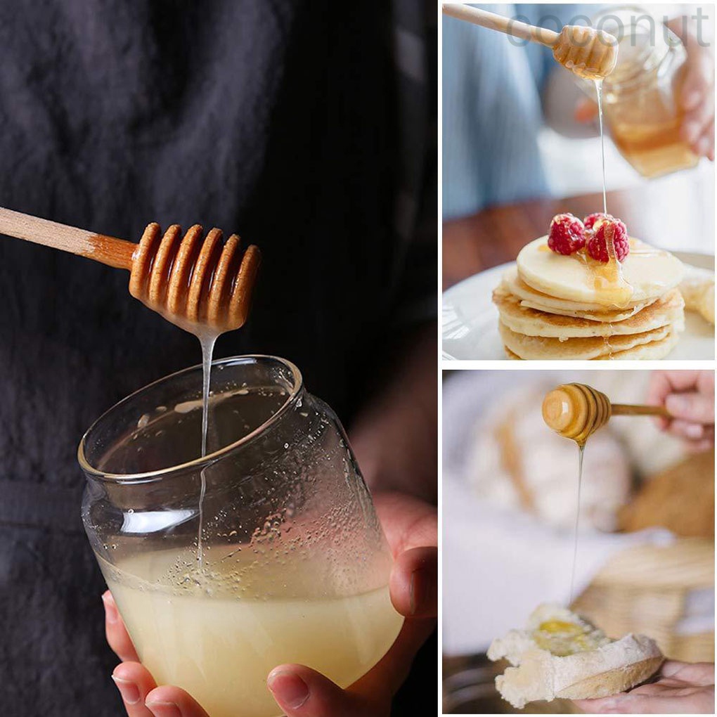 Muỗng Múc Mật Ong Bằng Gỗ Cán Dài Tiện Dụng Cho Nhà Bếp