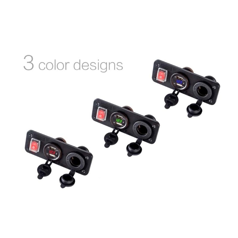 Vôn Kế 2 Cổng Usb 12v 24v Cho Xe Hơi / Tàu Thuyền