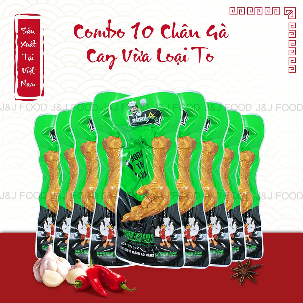 Combo 10 Chân gà cay Việt Nam ủ vị thơm ngon hãng ZUZI,CG02, BUBUFOOD | BigBuy360 - bigbuy360.vn