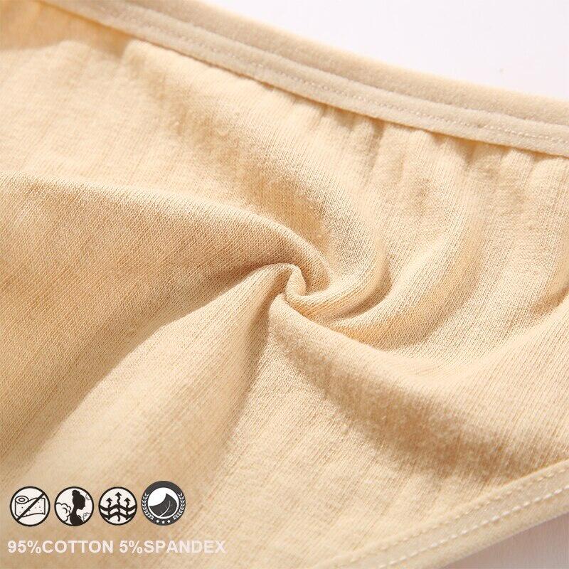 Set 3 quần lót TakeTalk vải cotton chữ T lưng thấp màu trơn 7 màu sắc cho nữ