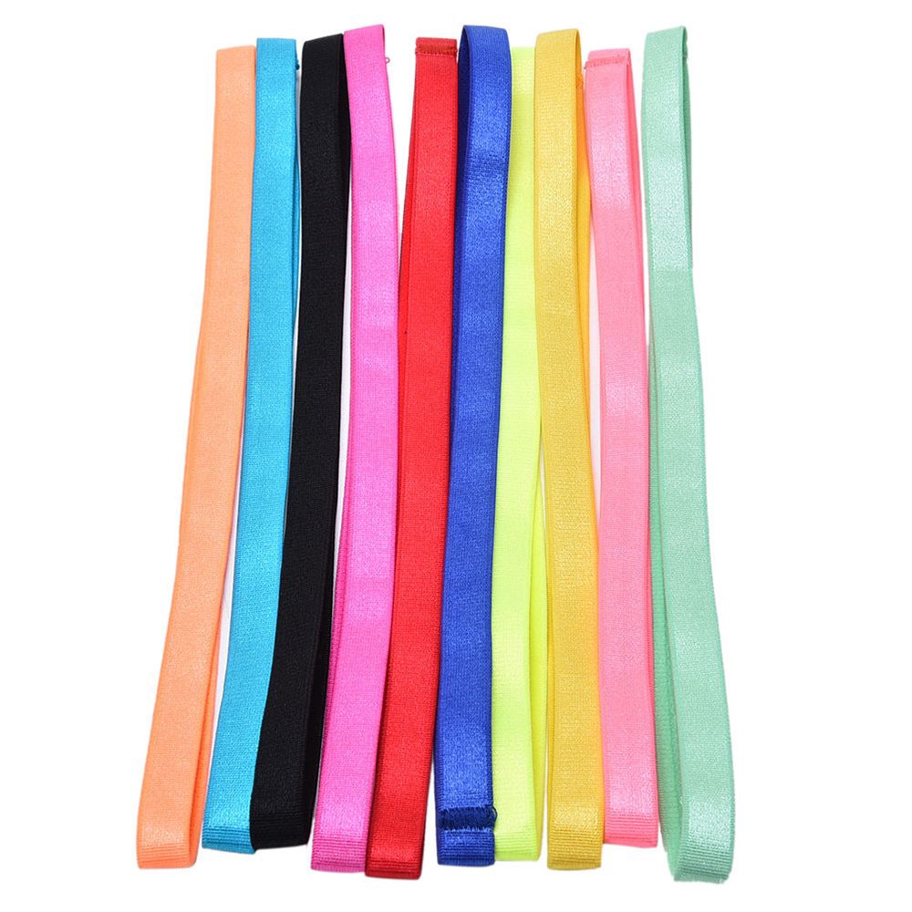 EXPEN 10 Color Helpful Sigle Yoga Hairband Casual Hairbands Women Men Sport Hairbands Anti-slip Elastic Bands