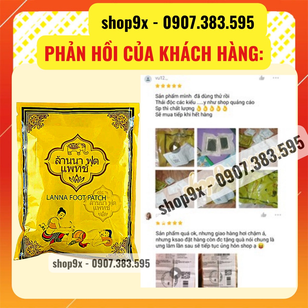 Miếng Dán Thải Độc Chân Thái Lan Lanna Foot Patch - Thải Độc Tố Lòng Bàn Chân Giảm Nhức Mỏi Ngủ Ngon (10 Miếng/ Bịch)