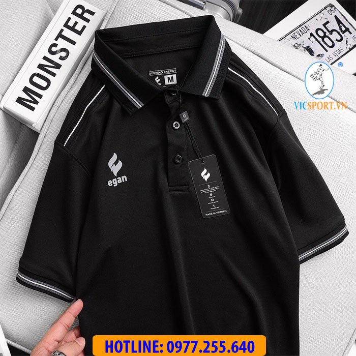 Áo Polo UV Egan Màu Đen 03 Bảo Vệ Làn Da Phù Hợp Tập Luyện Thể Thao Đi Chơi Dạo Phố UV03 - Vicsportvn