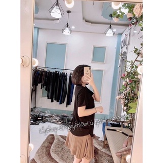 Chân váy bầu xếp ly