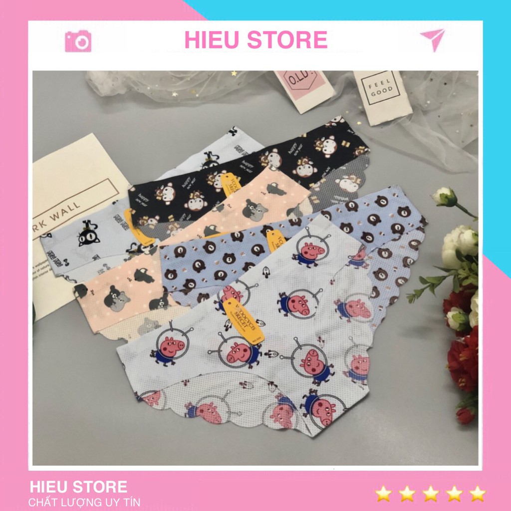 💓FREESHIP💓 Quần Lót Su Thông Hơi Gợn Sóng Họa Tiết Xinh Xắn, Cực Dễ Thương Thoáng Mát QL020 HIEU STORE