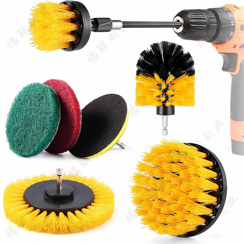 8 cái Máy Khoan Bit Làm Sạch Chà Sàn Bàn Chải Dụng Cụ Vệ Sinh bàn chải,Không Bao Gồm Máy Điện -SK-DB-FL003