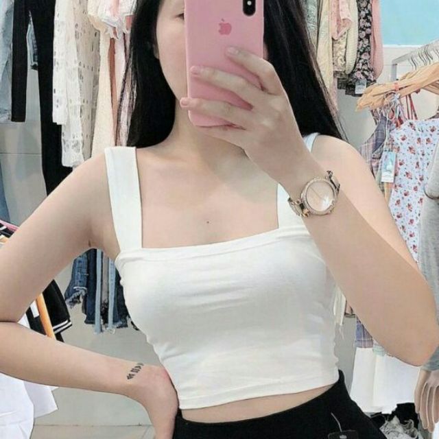 Siêu phẩm Áo 2 dây bảng bự cổ vuông croptop ( SIÊU RẺ)