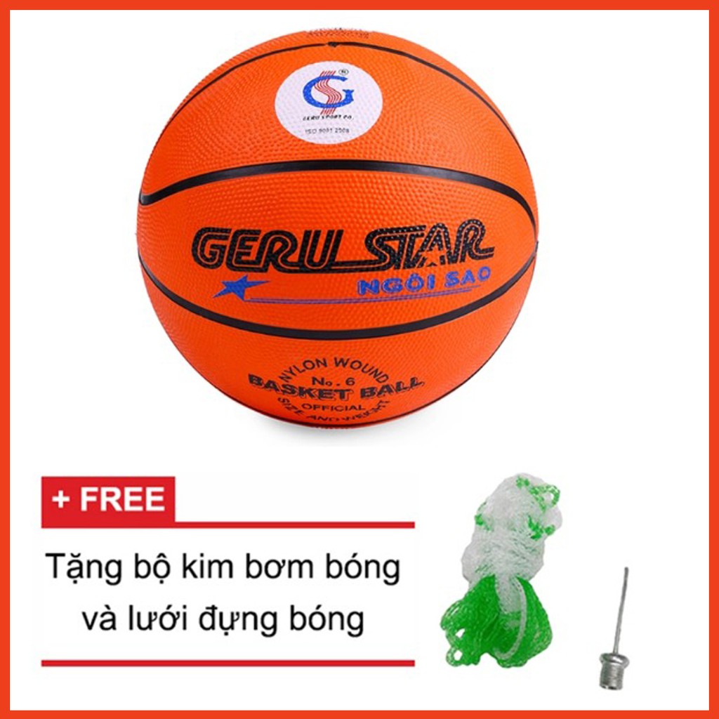 Quả bóng rổ Gerustar số 3 chính hãng tặng kèm kim bơm và lưới