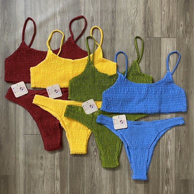 [BKN187] <ÂU> SET BIKINI VẢI NHÚN 5 MÀU (KHÔNG MÚT) | WebRaoVat - webraovat.net.vn