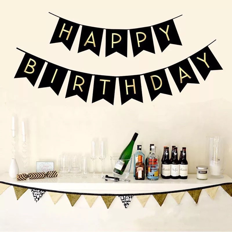 Dây treo Banner HPBD Ánh kim trang trí sinh nhật dài 3M