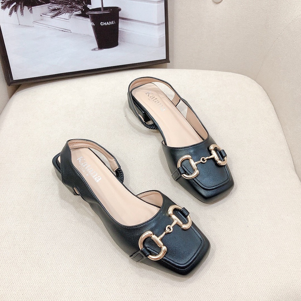 Sandal gót 2p mũi tròn khóa siêu sang chất da mịn đẹp lên chân tôn dáng - Chị Chảnh Store