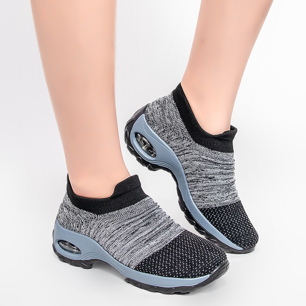 Giày thể thao nữ sneaker độn đế đẹp màu trắng siêu nhẹ chất liệu vải cho trung niên bảo hành 1 năm N01 TIMAN