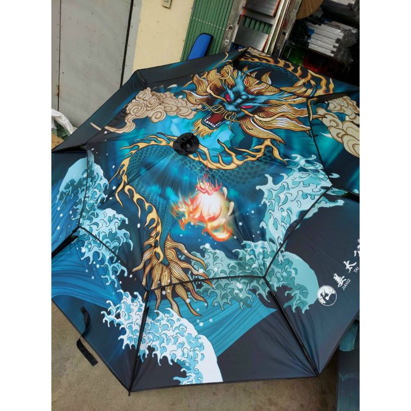 (Siêu phẩm) Ô che nắng 2 tầng rồng vàng