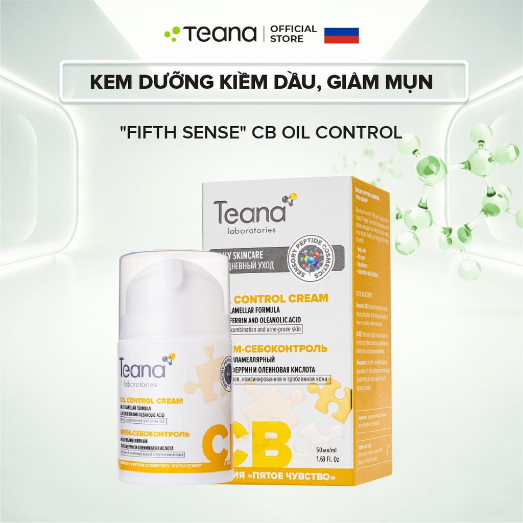 Kem dưỡng Teana "Fifth Sense" CB Oil Control Cream giúp kiềm dầu, kh.áng viêm, giảm mụn 50ml