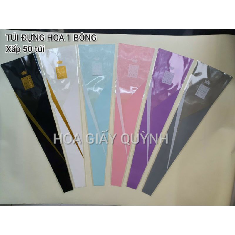 Xấp 50 túi đựng hoa 1 bông "JUST FOR YOU"