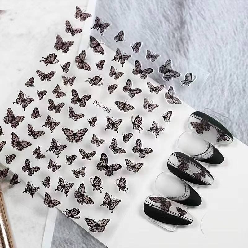 STICKER DÁN MÓNG MẪU BƯỚM REN