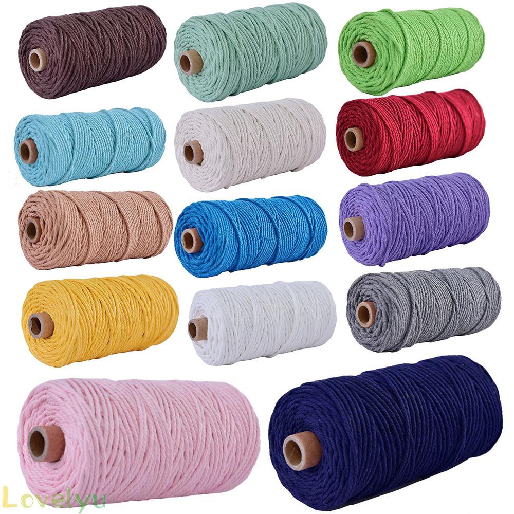 Rope Supply Cotton 100M 3mm Cord Hemp Making String Single Pipping Macrame Home 100m Woven 3mm*100m Coloured Rope