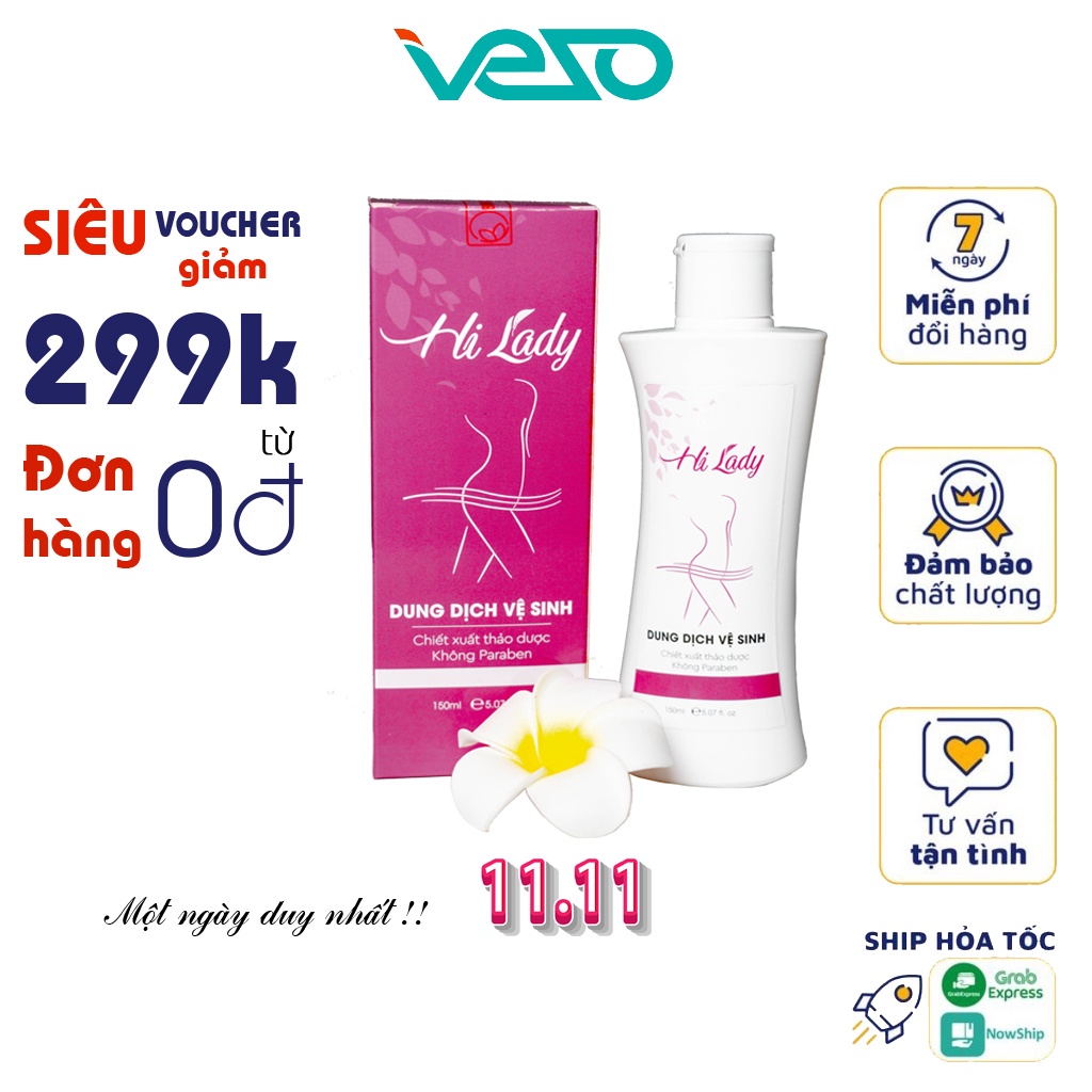 Dung Dịch Vệ Sinh Phụ Nữ HI LADY Thành Phần Thảo Dược Hỗ Trợ Giảm Nấm Ngứa Vùng Kín 150ml
