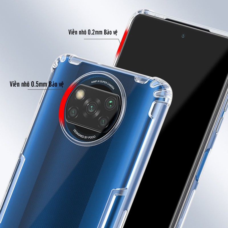Ốp lưng cho Xiaomi Poco X3 NFC TPU trong suốt Nillkin NATURE