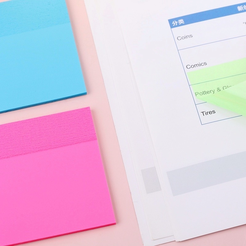 1 Set Giấy Dán Ghi Chú Màu Trong Suốt Bề Mặt Nhám Đơn Giản Tiện Dụng Cho Học Sinh