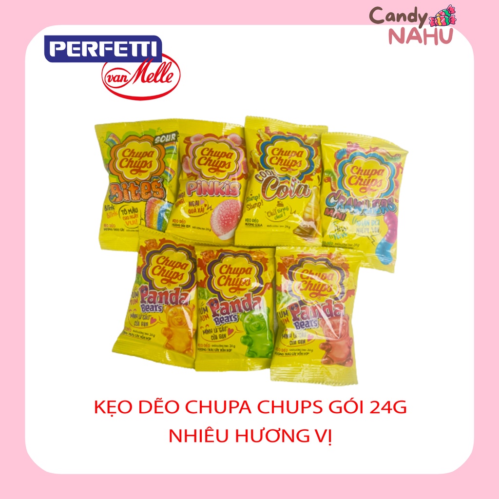 Kẹo dẻo Chupa Chups gói 24gr nhiêu hương vị