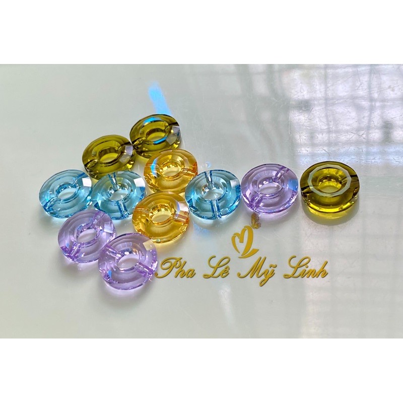 2 viên pha lê Swarovski 12,5mm vòng tròn xỏ thẳng