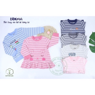 Áo cổ tròn Dokma dài tay dày bé trai, bé gái DMA192