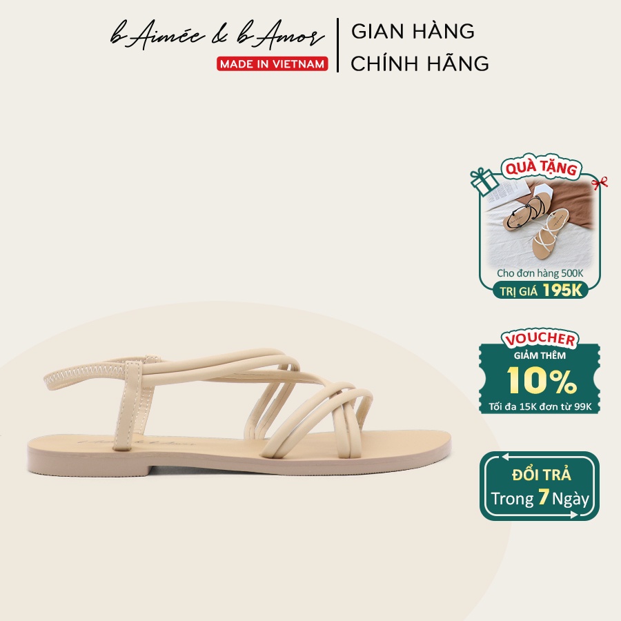 Sandal nữ dây mảnh chiến binh đế bệt quai chéo đi học đi biển bAimée &amp; bAmor - MS1654 02