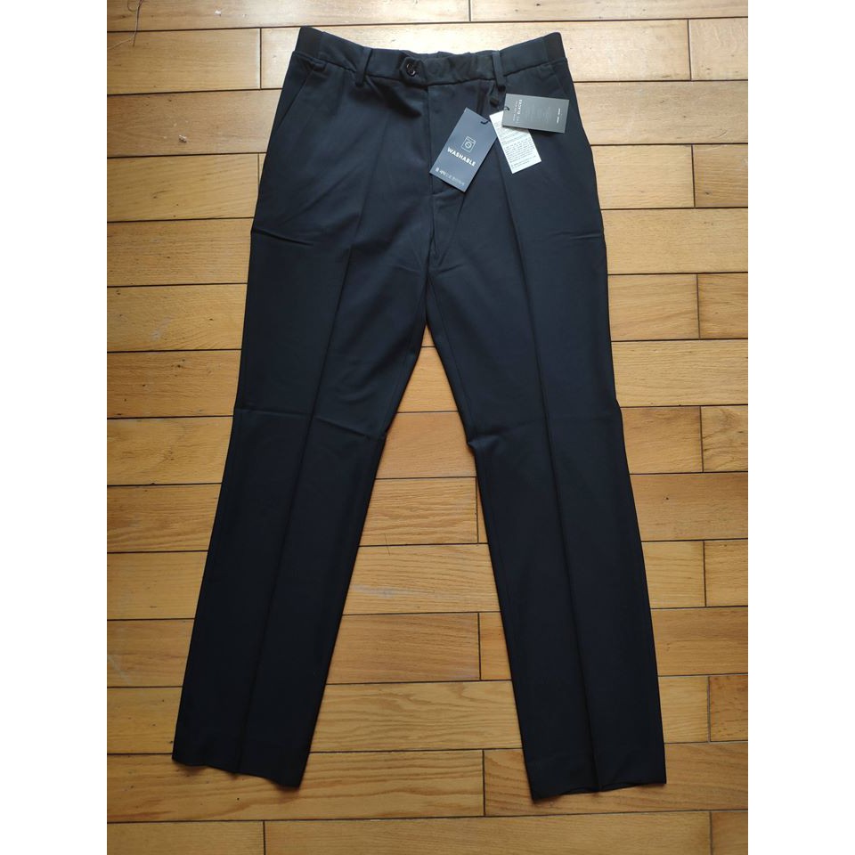 BIKAYSHOP/ Quần âu nam hiệu Spao, quần tây nam công sở Hàn Quôc dáng rộng, vải co giãn, cạp chun màu navy