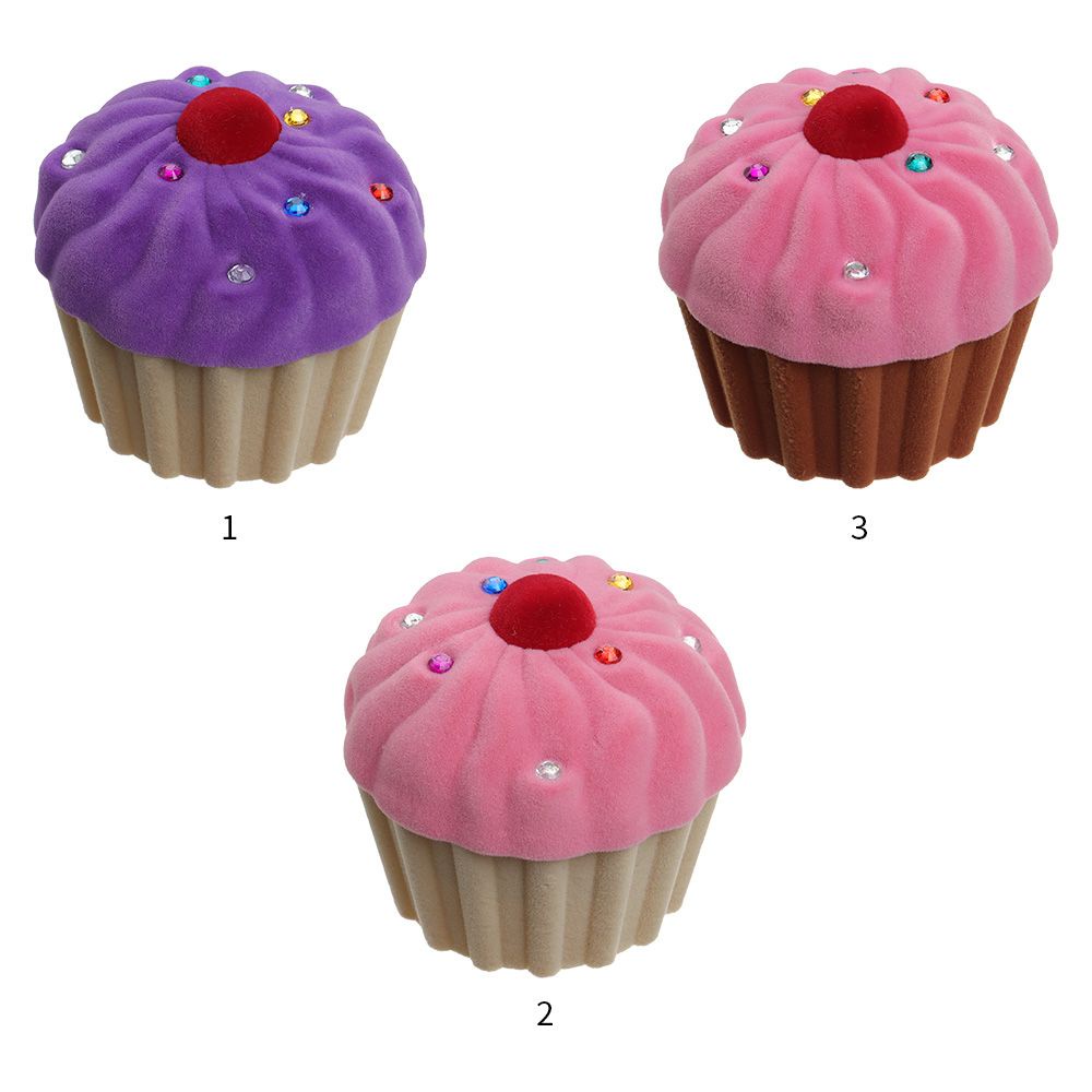 Hộp đựng trang sức nhẫn làm quà tặng hình bánh kem bằng flannel