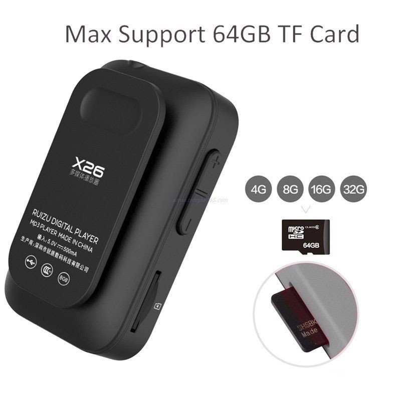 [Mã ELHACE giảm 4% đơn 300K] Máy Nghe Nhạc Bluetooth 4.0, Lossless Thể Thao Ruizu X26 (8G)