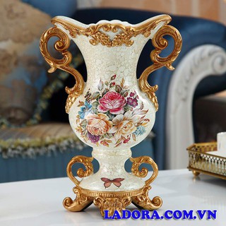 Lọ Hoa Trang Trí Tân Cổ Điển màu vàng