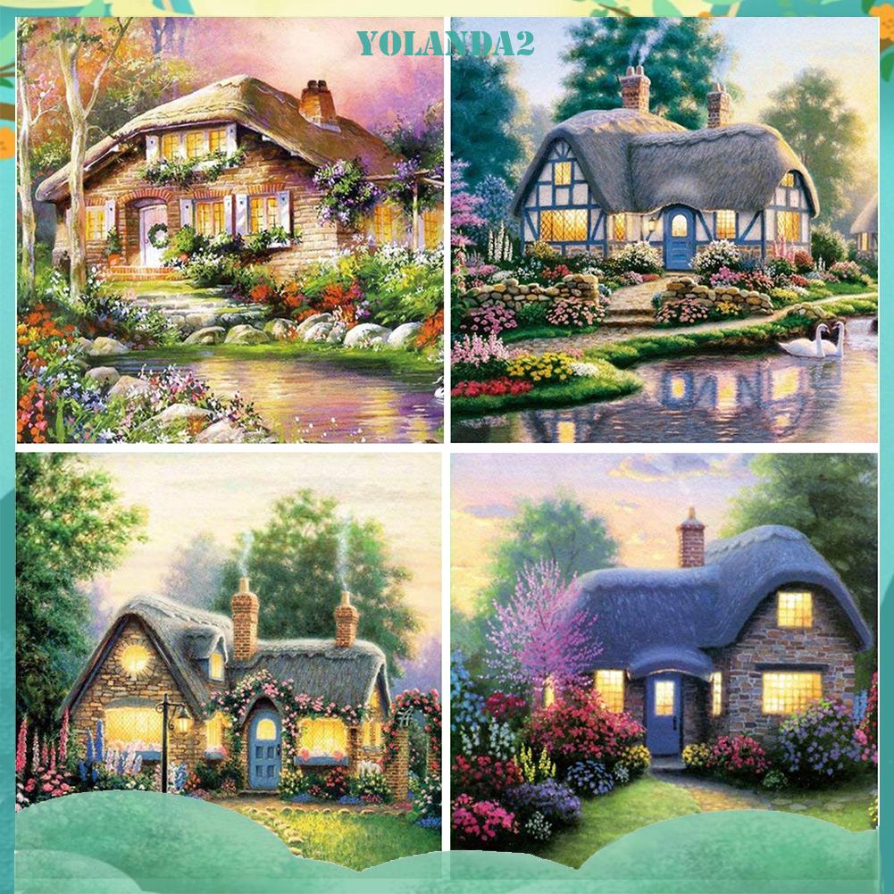 Tranh Thêu Chữ Thập 11CT 40x40cm Hình Phong Cảnh Để Trang Trí Nội Thất