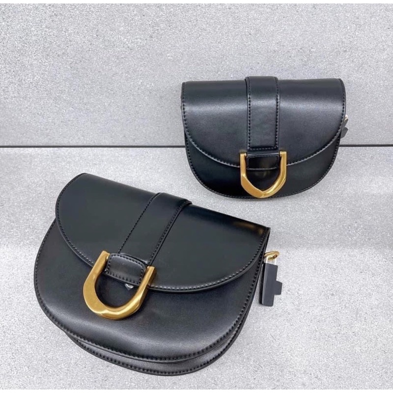 (auth-sing) Túi yên ngựa gabine size M đen kiểu dior