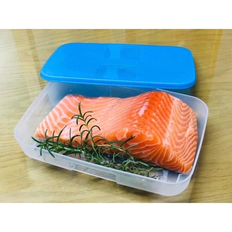 Set Đông Dẹt 650ml 4 hộp Nắp vàng nhạt