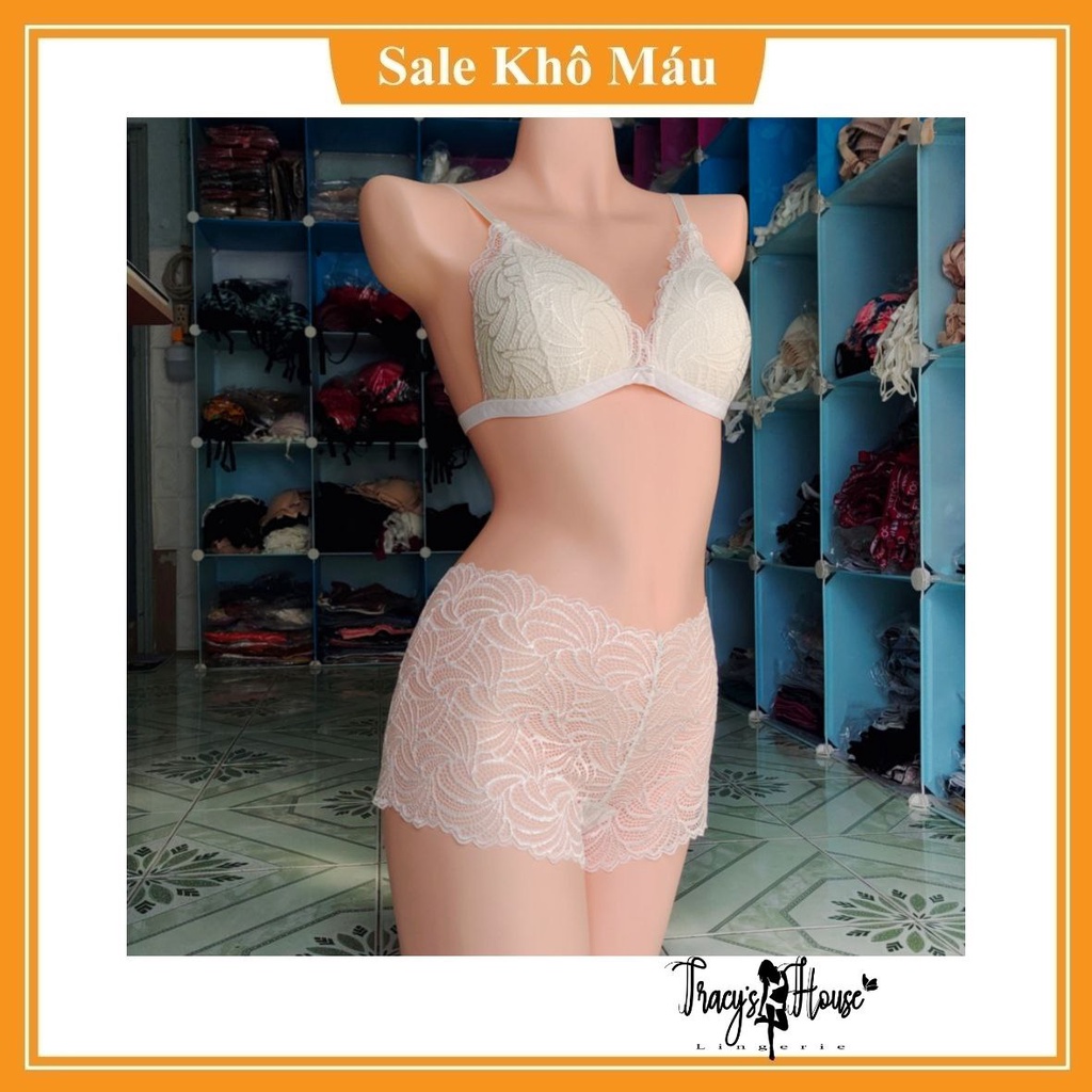 Set Bra - Bralette ren sexy không gọng, mút mỏng - Màu trắng - BS02 - Bộ đồ lót nữ