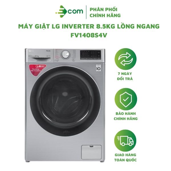 Máy giặt LG Inverter 8.5KG FV1408S4V lồng ngang - Freeship